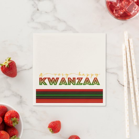 Serviette En Papier Kwanzaa | Un Kwanzaa Bold Stripe très heureux (En situation)
