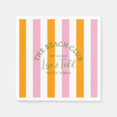 Serviette En Papier L&T The Beach Club Orange Pink Cabana Stripe (Devant)
