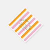 Serviette En Papier L&T The Beach Club Orange Pink Cabana Stripe (Coin)