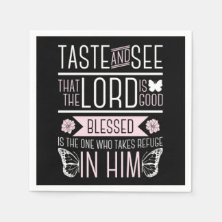 Serviette En Papier La Bible Verse Goûtez Et Voyez Que Le Seigneur Est