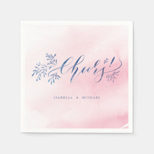 Serviette En Papier La calligraphie marine rose applaudit le mariage f