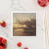 Serviette En Papier La Camargue, Coucher De Soleil - Félix Ziem (En situation)