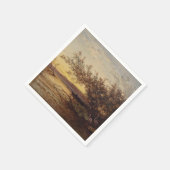 Serviette En Papier La Camargue, Coucher De Soleil - Félix Ziem (Coin)