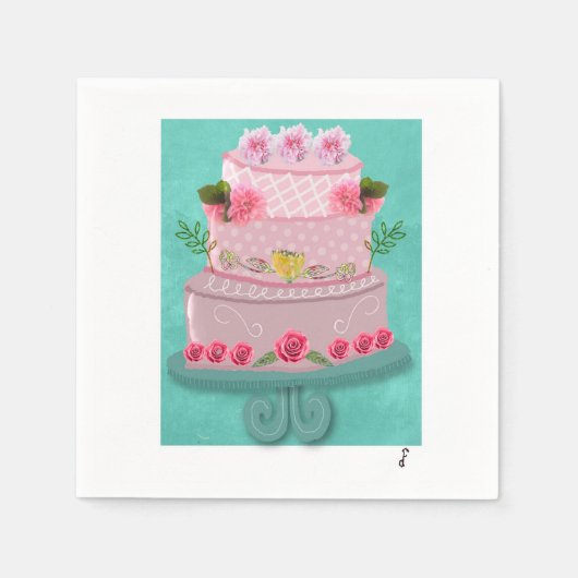 Serviette En Papier La Célébration Rose (Devant)