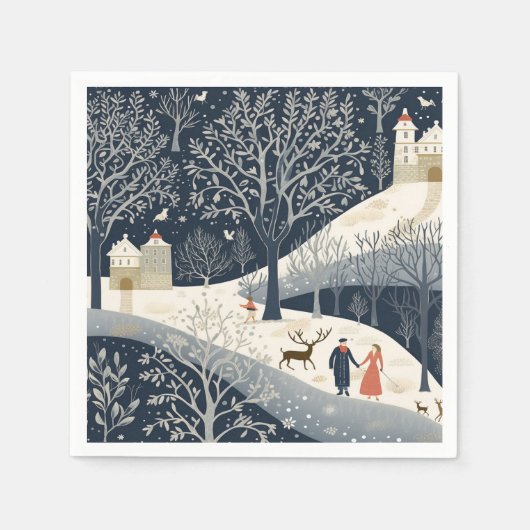 Serviette En Papier La chaleur du soleil en hiver (Devant)