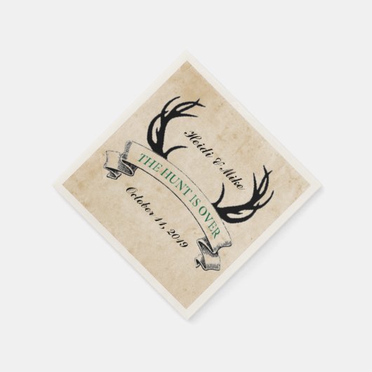 Serviette En Papier "La chasse est terminée" Rustique personnalisé mar (Coin)