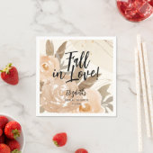 Serviette En Papier La chute rustique dans l'amour Fleurs d'automne (En situation)