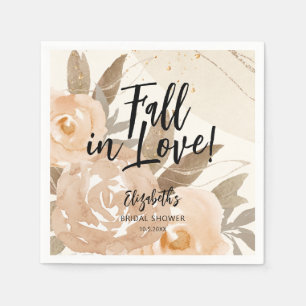 Serviette En Papier La chute rustique dans l'amour Fleurs d'automne
