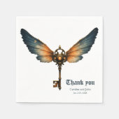 Serviette En Papier La Clé de l'Éternité – Ailes Steampunk  (Devant)