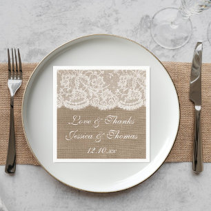 Serviette En Papier La collection de Mariages Burlap & Lace