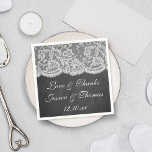 Serviette En Papier La collection de Mariages Chalkboard & Lace<br><div class="desc">La collection Chalkboard & dentelle est un design étonnant avec un bel arrière - plan effet Chalkboard avec une coupe en dentelle blanche vintage romantique. Ces serviettes peuvent être personnalisées pour votre occasion spéciale et feraient l'article parfait pour n'importe quel mariage de plage, douche nuptiale, fête de fiançailles, fête d'anniversaire...</div>