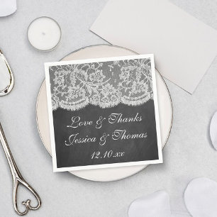 Serviette En Papier La collection de Mariages Chalkboard & Lace