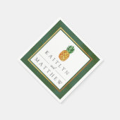 Serviette En Papier La collection de Mariages d'ananas tropicaux (Coin)