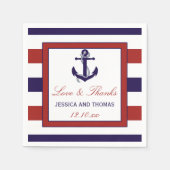 Serviette En Papier La collection de Mariages d'Ancres nautiques Red & (Devant)