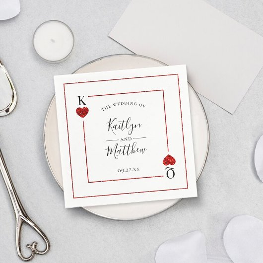 Serviette En Papier La collection de Mariages de cartes de jeu Monogra