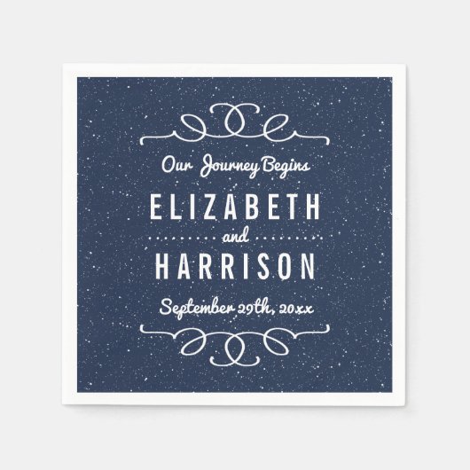 Serviette En Papier La collection de Mariages de nuit étoilée (Devant)