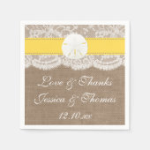 Serviette En Papier La collection de mariages de plage de sable jaune  (Devant)