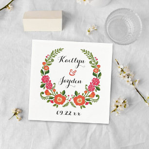 Serviette En Papier La collection de Mariages d'été de Bohême