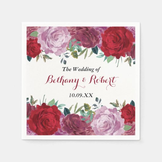 Serviette En Papier La collection de Mariages floraux romantiques (Devant)