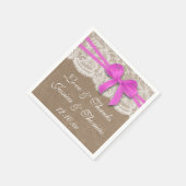 Serviette En Papier La collection de Mariages Rustic Pink Bow (Coin)