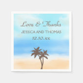 Serviette En Papier La collection de mariages Watercolor Beach (Devant)