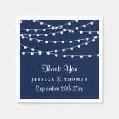 Serviette En Papier La Collection Mariage Bleu Marine Lights (Devant)