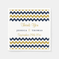 La collection Mariage moderne Chevron Marine & Gol