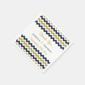 Serviette En Papier La collection Mariage moderne Chevron Marine & Gol (Coin)