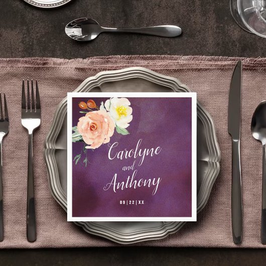 Serviette En Papier La Collection Mariage Romance In Bloom