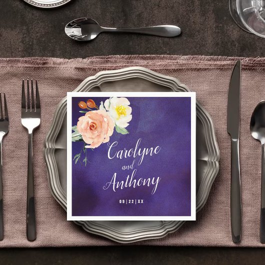 Serviette En Papier La Collection Mariage Romance In Bloom