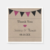 Serviette En Papier La collection moderne de Mariages à bascule rose (Devant)