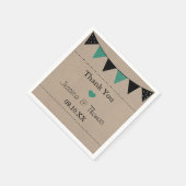 Serviette En Papier La collection moderne de Mariages Bunting Turquois (Coin)