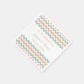 Serviette En Papier La collection moderne de Mariages Chevron Peach & (Coin)