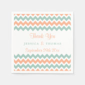 Serviette En Papier La collection moderne de Mariages Chevron Peach &  (Devant)