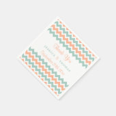 Serviette En Papier La collection moderne de Mariages Chevron Peach &  (Coin)