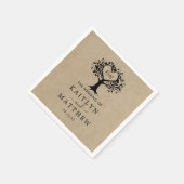 Serviette En Papier La collection Rustic Heart Tree Mariage (Coin)