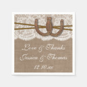 Serviette En Papier La collection Rustic Horseshoe Mariage (Devant)