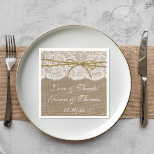 Serviette En Papier La collection Rustique de Mariages de Bow Twine