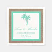 Serviette En Papier La collection Tropical Palm Tree Beach Wedding (Devant)