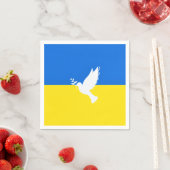 Serviette En Papier La colombe de la paix - Drapeau de l'Ukraine - Lib (En situation)