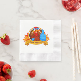 Serviette En Papier La conception amusante de Thanksgiving de style ca