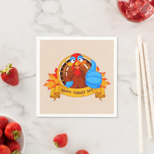 Serviette En Papier La conception amusante de Thanksgiving de style ca