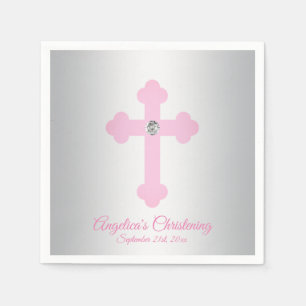 Serviette En Papier La coutume rougissent BAPTÊME de BAPTÊME de FILL