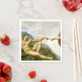 Serviette En Papier La création d'Adam par Michel-Ange (En situation)