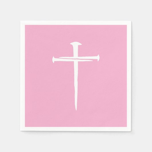 Serviette En Papier La Croix Blanche des trois clous Christian (Devant)