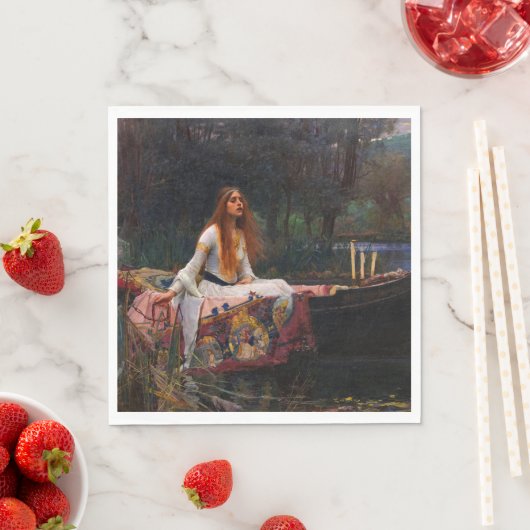 Serviette En Papier La Dame de Shalott par John William Waterhouse (En situation)