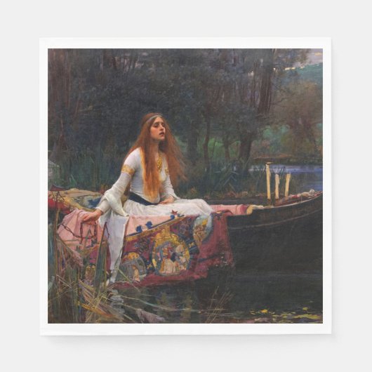 Serviette En Papier La Dame de Shalott par John William Waterhouse (Devant)