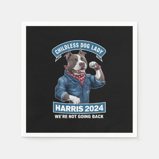 Serviette En Papier La Dame des Chiens Sans Enfants Vote Kamala Electi (Devant)