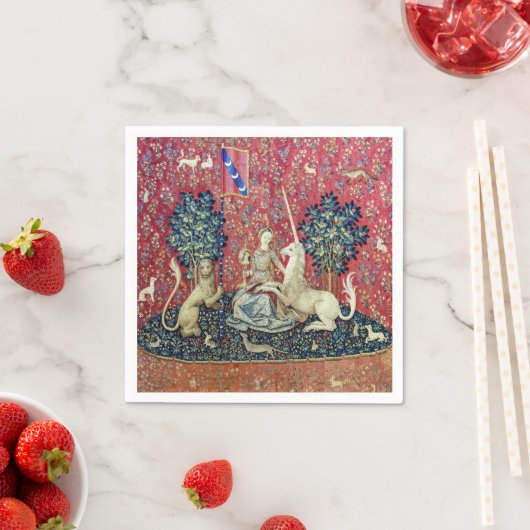Serviette En Papier La Dame et la licorne, Vue (En situation)
