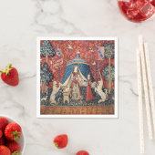 Serviette En Papier La Dame et l'Unicorne, À mon seul désir (En situation)